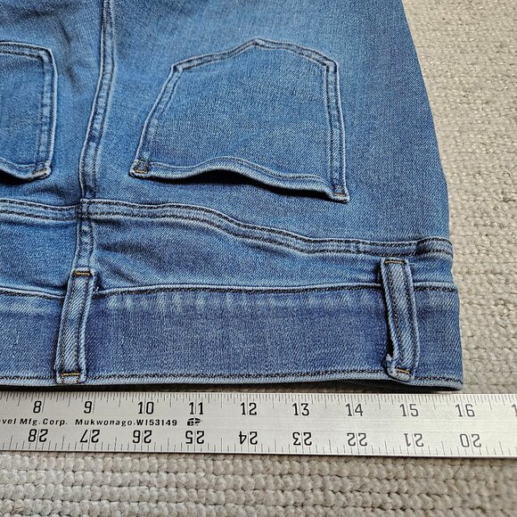 Spanx Flare Jeans Large L Pull-On Stretch Stonewashed Blue (10 / 12 ?) - Picture 7 of 13